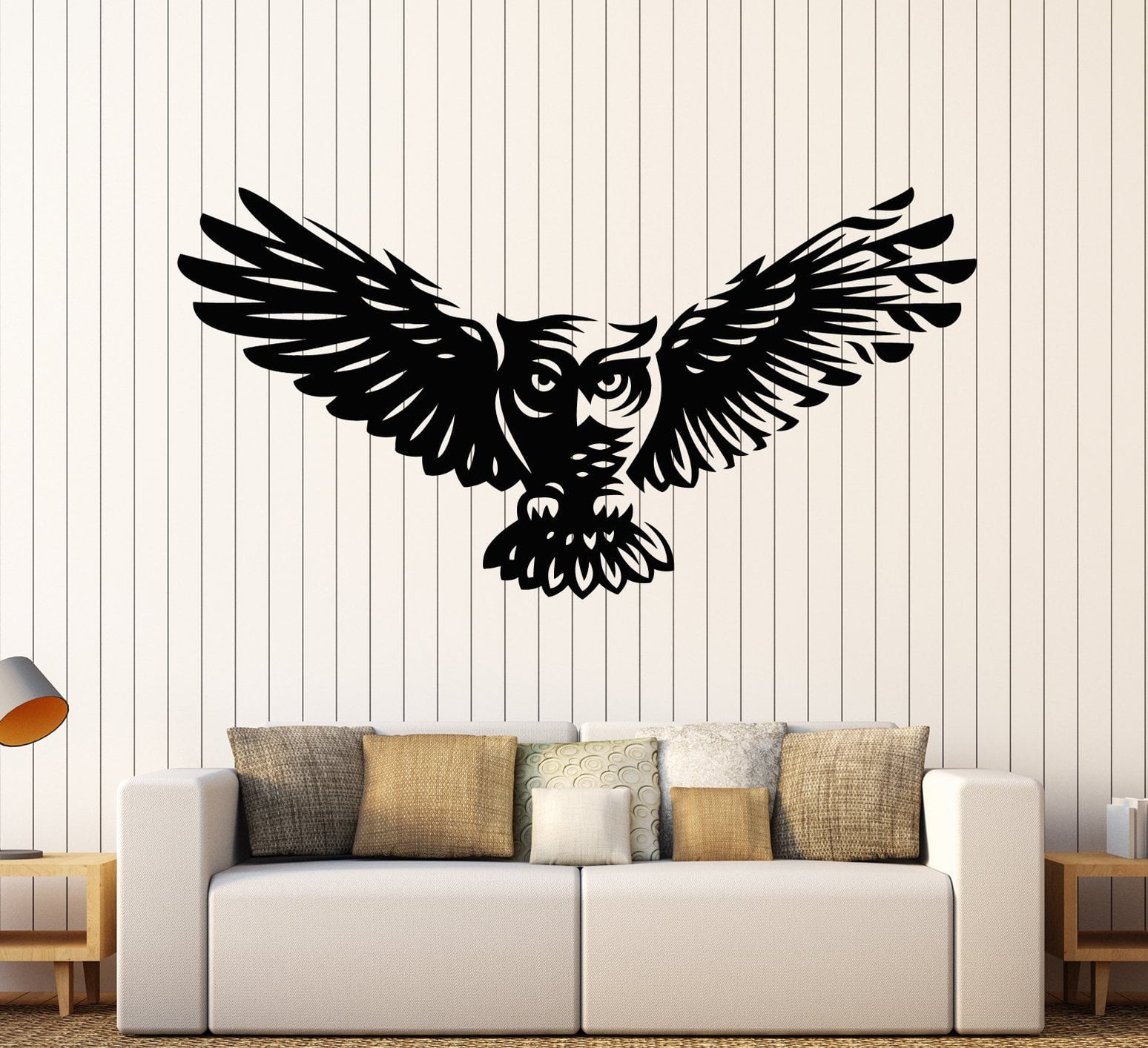 Vinyl Wall Decal Abstract Cartoon Owl Bird Feathers Wings Stickers (23 ...