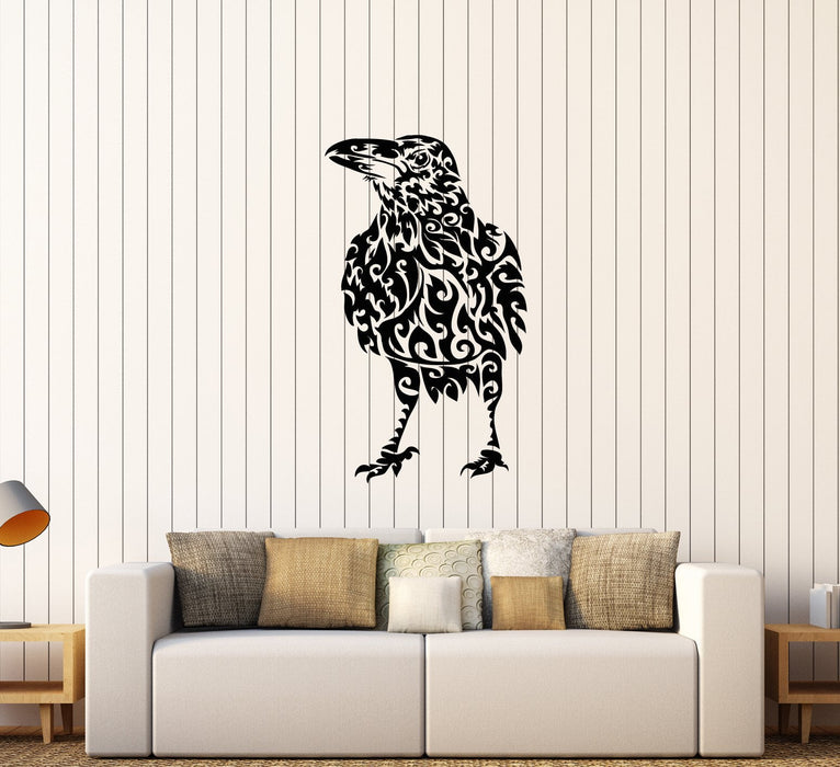 Vinyl Wall Decal Abstract Raven Bird Gothic Style Stickers (2261ig)