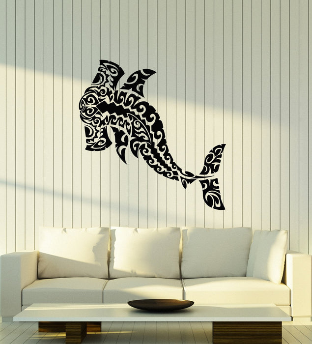 Vinyl Wall Decal Abstract Sea Animal Shark Nautical Beach Style Stickers (2956ig)
