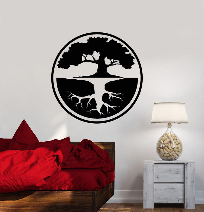 bonsai tree yin yang Vinyl Wall Decal Tree of Life Yin Yang Buddhism Bonsai Asian Style Sti — Wallstickers4you