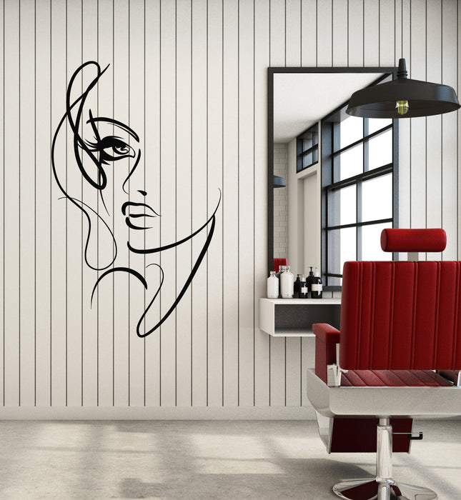 Vinyl Wall Decal Abstract Woman Face Beautiful Girl Beauty Salon Stickers (3720ig)