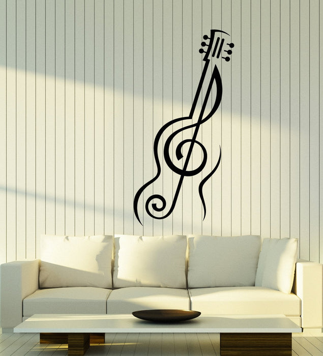 Vinyl Wall Decal Art Acoustic Guitar Musician Gift For Guitarist Stickers (3049ig)
