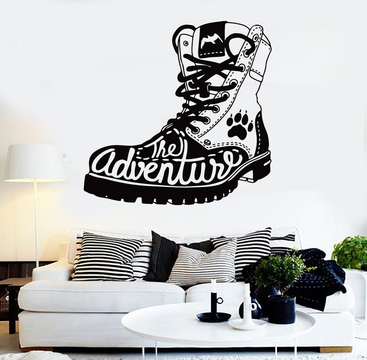 Vinyl Wall Decal Adventure Boot Tourist Travel Stickers Mural Unique Gift (ig4311)