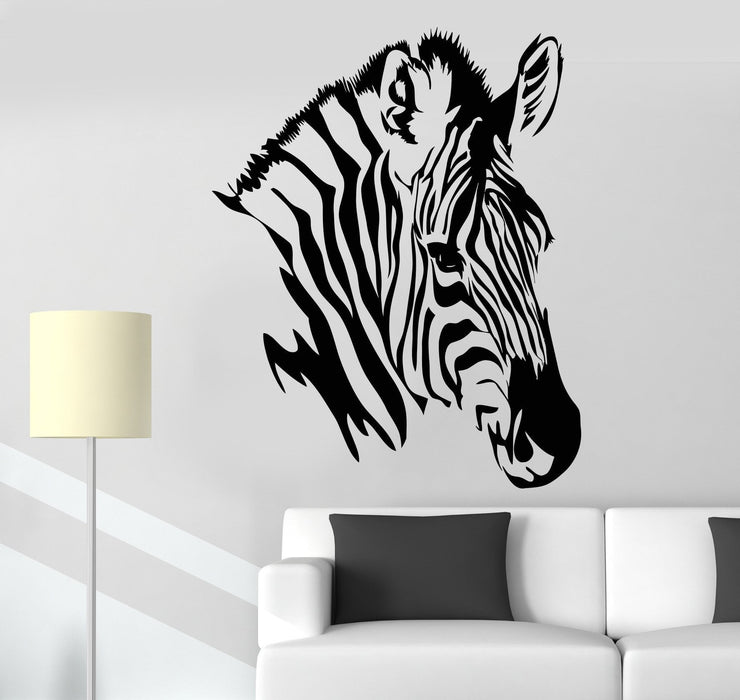 Vinyl Decal Wall Zebra Head African Animals Zoo Stickers Unique Gift (1087ig)