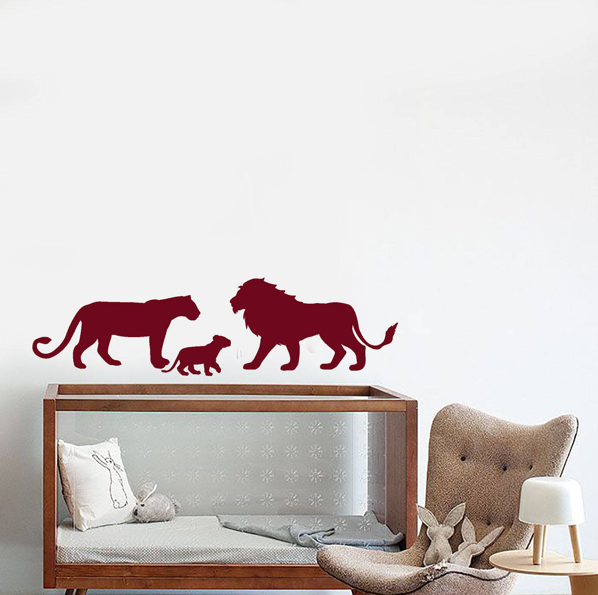 Vinyl Wall Decal Lion and Lioness African Animals Family Nursery Room ...