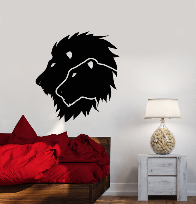 Vinyl Wall Decal Lion And Lioness African Animals Big Cats Stickers (3315ig)