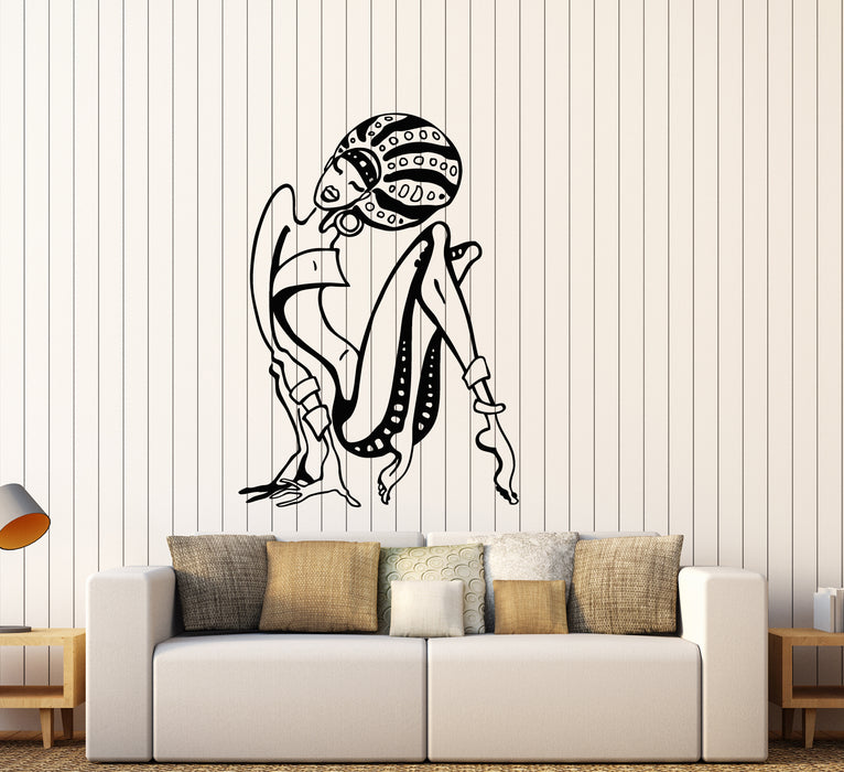 Vinyl Wall Decal Cartoon African Woman Abstract Girl Stickers (3374ig)