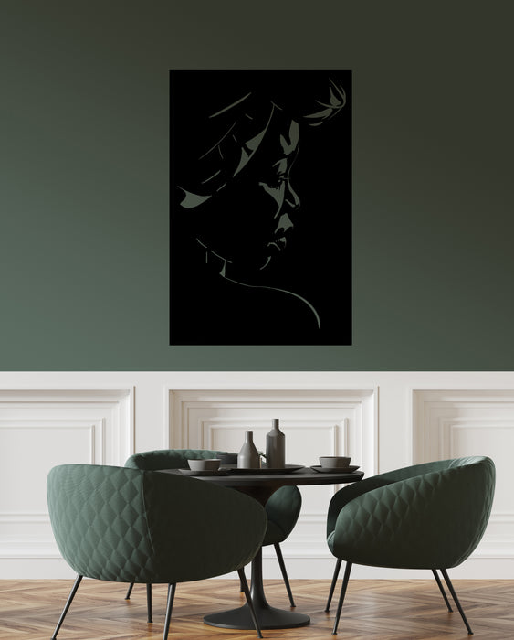 Vinyl Wall Decal African Woman In Turban Girl Face Stickers (3375ig)