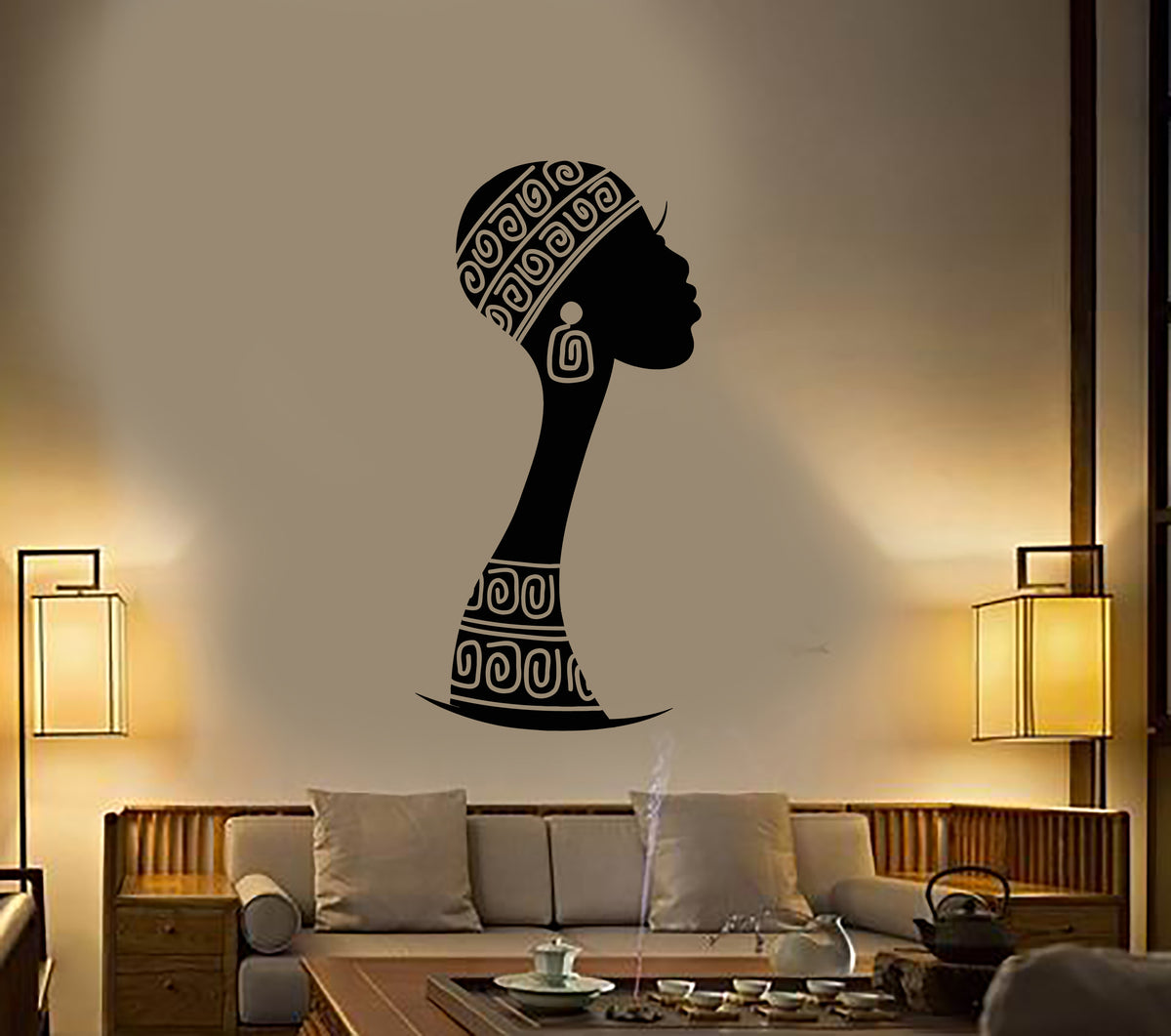 Vinyl Wall Decal African Native Turban Girl Silhouette Stickers (3316i ...