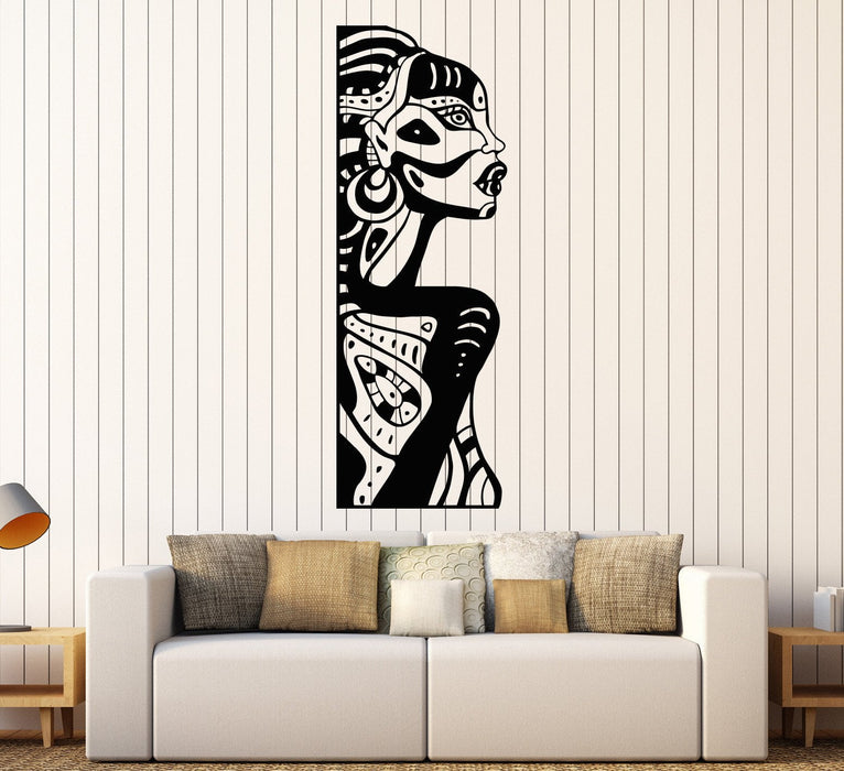Vinyl Wall Decal Ethnic African Woman Decor Black Lady Stickers Unique Gift (757ig)