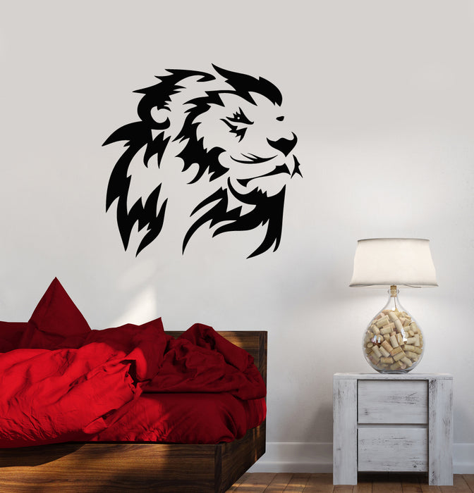 Vinyl Wall Decal Lion King Head African Animal Predator Stickers (3527ig)