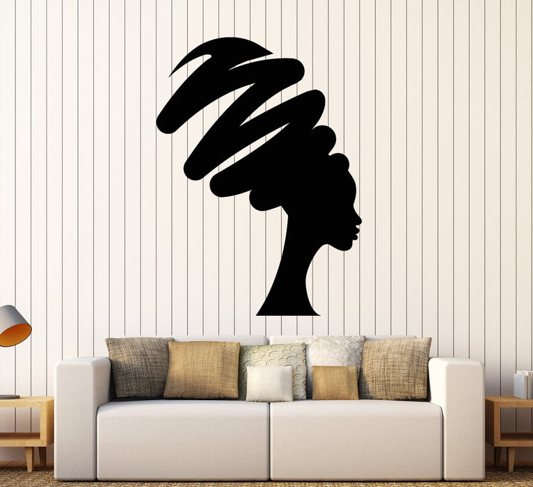 Vinyl Wall Decal Abstract African Woman Native Turban Stickers (2370ig)