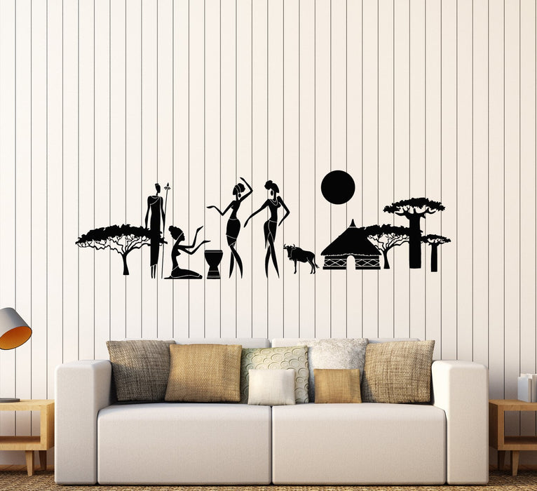 Autocollant mural en vinyle abstrait de style ethnique des tribus africaines indigènes (2380ig)