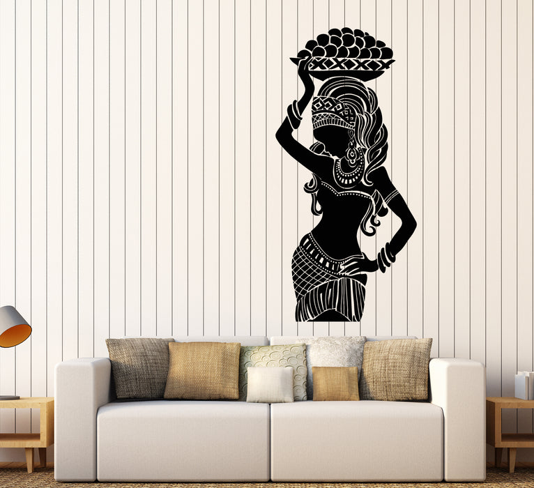 Vinyl Wall Decal African Native Girl Turban Ethnic Style Stickers (3414ig)