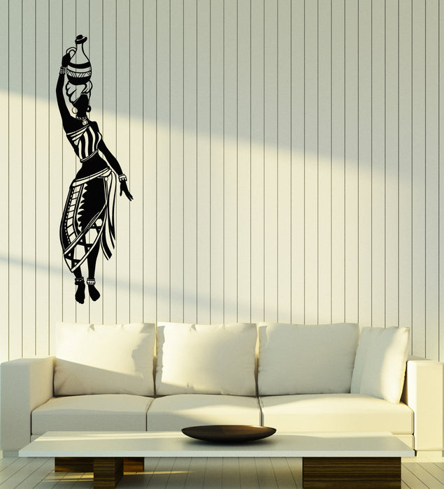 Виниловые наклейки на стену в африканском этническом стиле женские наклейки в виде тюрбана (3928ig)