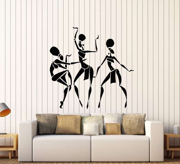 Vinyl Wall Decal African Women Natives Ethnic Style Dance Stickers (3050ig)