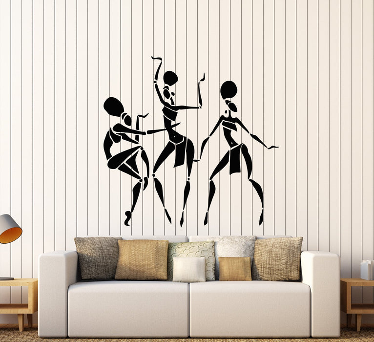 Autocollant mural en vinyle pour femmes africaines, style ethnique, danse (3050ig)