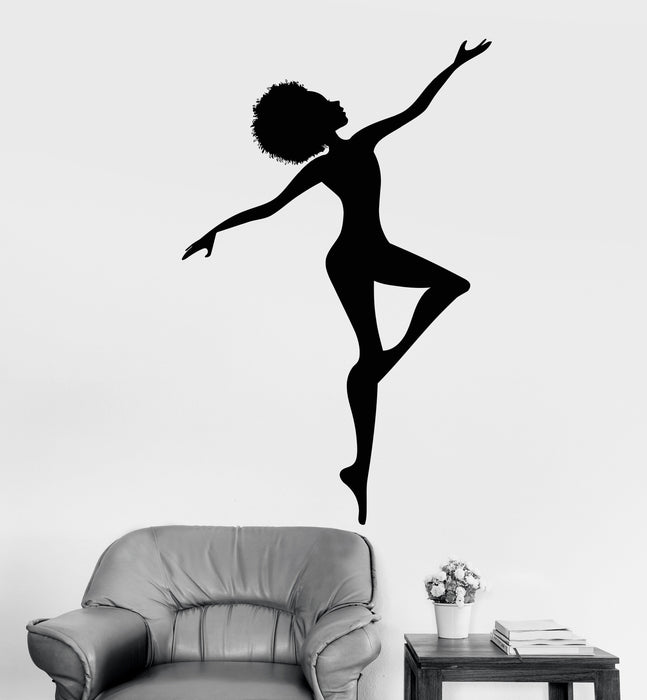 Vinyl Wall Decal African Woman Afro Hairstyle Silhouette Stickers Unique Gift (1473ig)