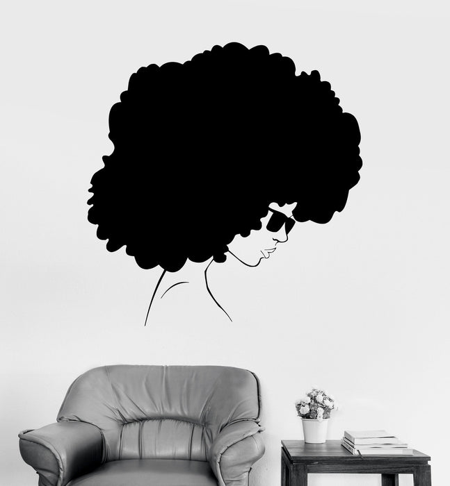 Vinyl Wall Decal Afro Style Woman Black Lady Stickers Unique Gift (ig3902)
