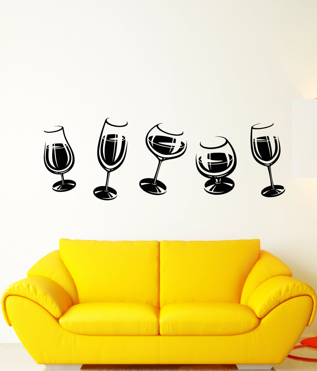 Vinyl Wall Decal Alcoholic Cocktail Party Wine Glasses Party Decoratio ...