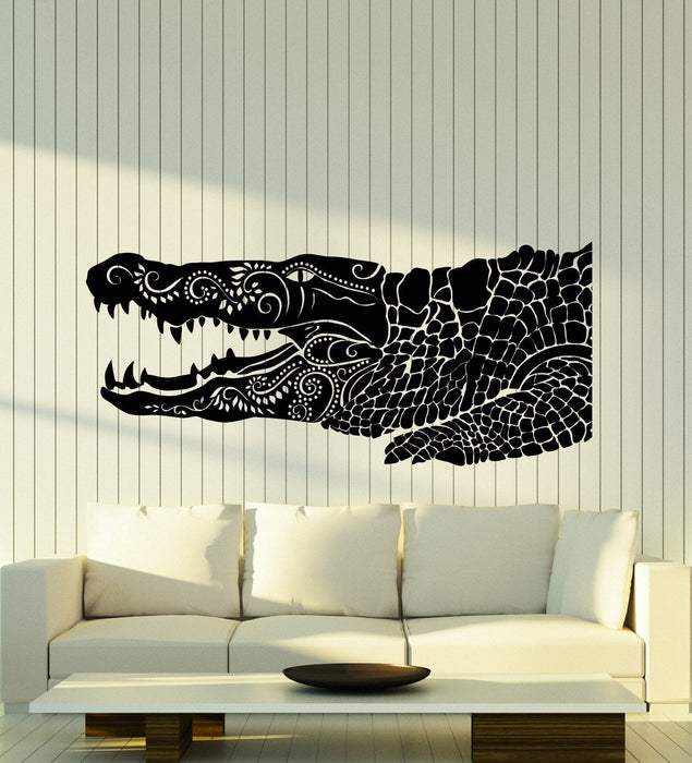 Vinyl Wall Decal Alligator American Animal Predator Ethnic Style Stickers (2838ig)