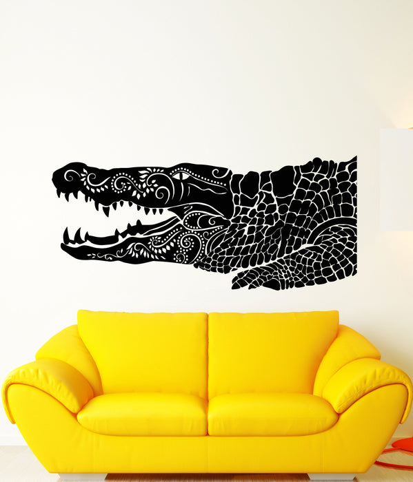 Vinyl Wall Decal Alligator American Animal Predator Ethnic Style Stickers (2838ig)