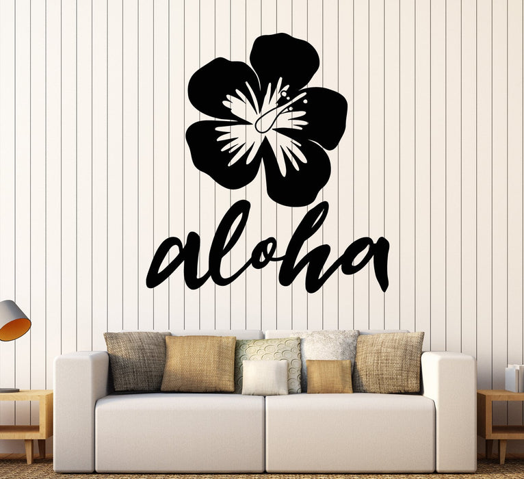 Vinyl Wall Decal Tropical Flower Bud Hawaii Aloha Nature Stickers Unique Gift (1755ig)