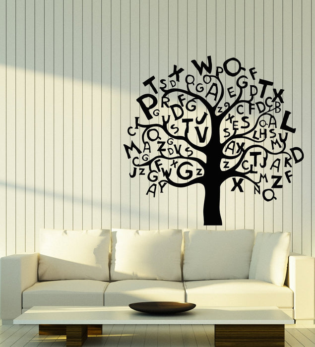 Vinyl Wall Decal Cartoon Tree Alphabets Letters For Kids Room Stickers (2953ig)