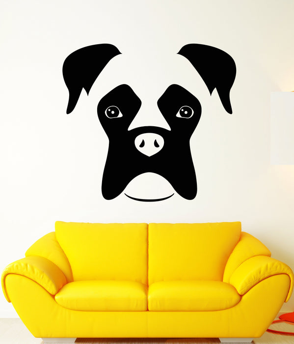 Vinyl Wall Decal Abstract Boxer Dog Pet Head Stickers (2425ig)