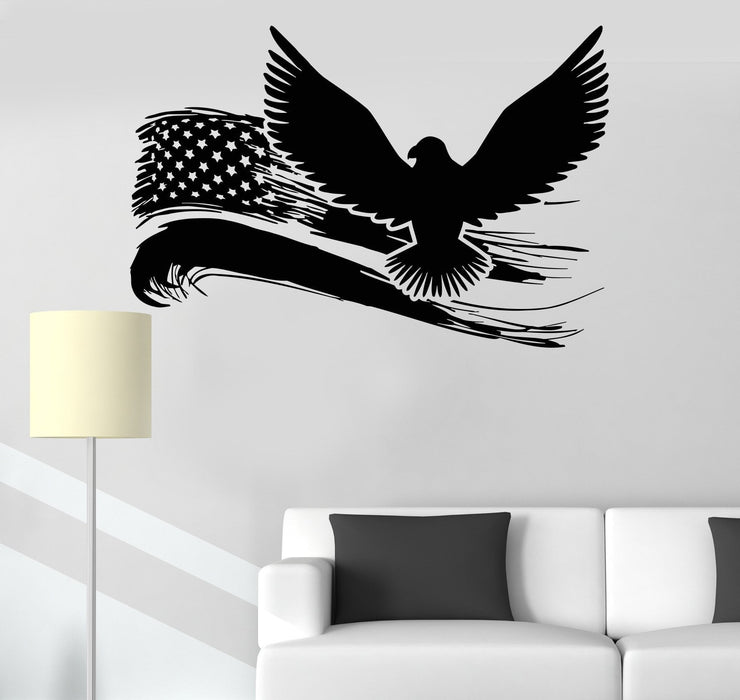 Vinyl Wall Decal American Eagle US Flag USA Symbol Stickers Mural Unique Gift (ig3362)