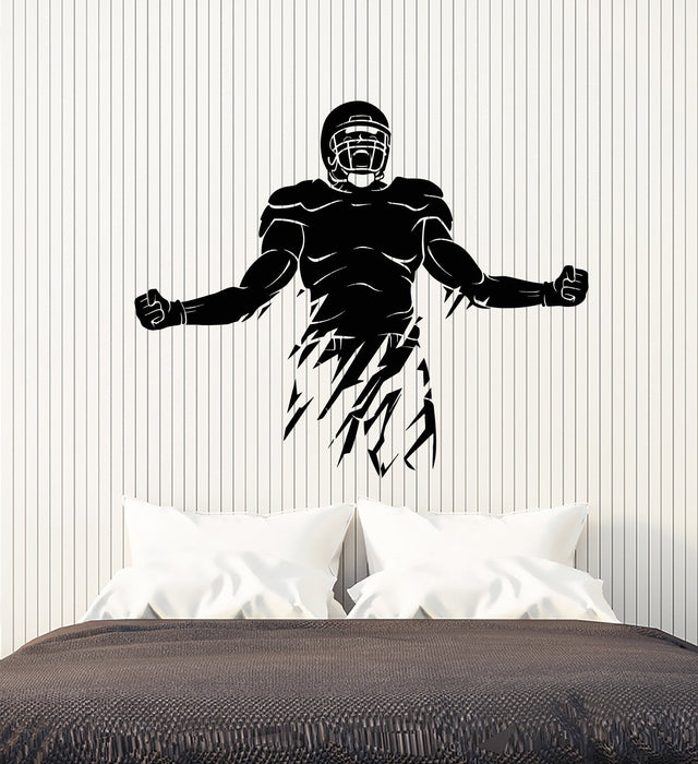 Vinyl Wall Decal Abstract Sport American Football Player Helmet Stickers (3015ig)