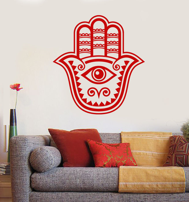 Vinyl Wall Decal Hamsa Hand of God Blessing Five Fingers Sticker Unique Gift (653ig)
