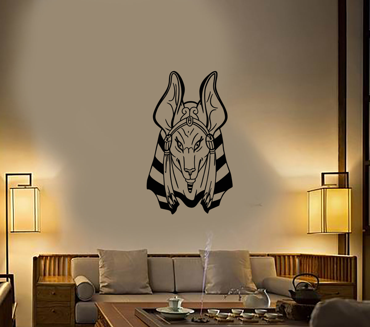 Vinyl Wall Decal Ancient Egypt Anubis Egyptian God Golden Jackal Stick ...