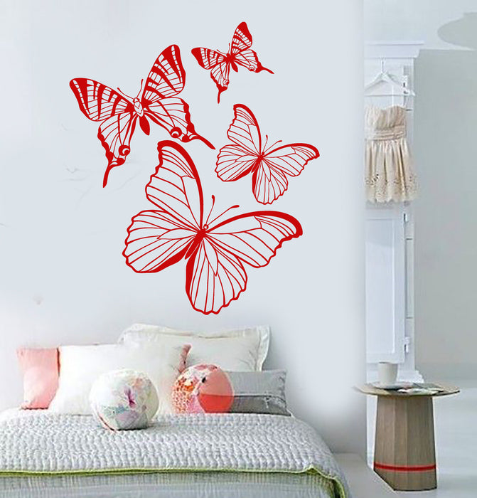 Vinyl Wall Decal Beautiful Butterflies Insects Girl Room Stickers Unique Gift (1583ig)
