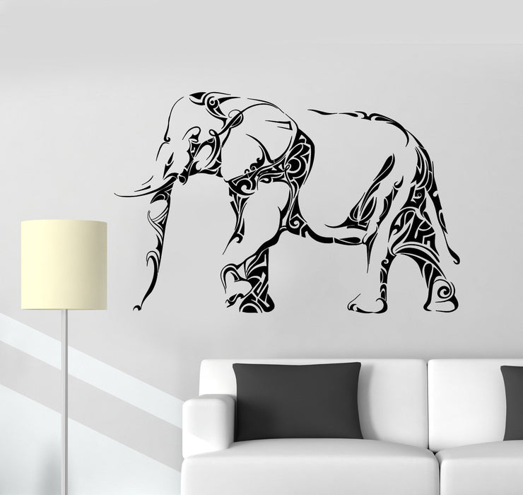 Vinyl Wall Decal Elephant Animal Tribal Art Pattern Stickers Mural Unique Gift (438ig)