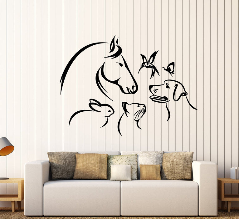 Vinyl Wall Decal Abstract Animals Pets Veterinary Clinic Stickers (2206ig)