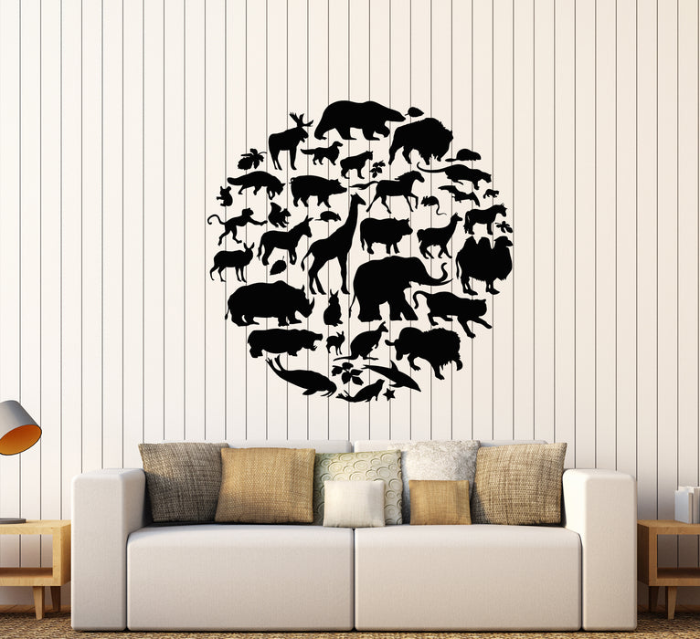 Vinyl Wall Decal Animal Planet Silhouette Wild Nature Stickers (3327ig)