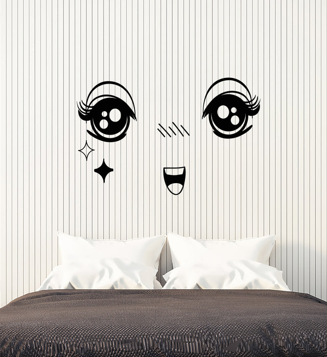 Vinyl Wall Decal Cartoon Anime Face Child Decor For Kids Room Stickers (3187ig)