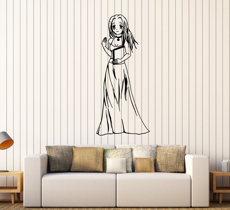 Vinyl Wall Decal Cartoon Anime Girl Sexy Student Book Stickers Unique Gift (1722ig)