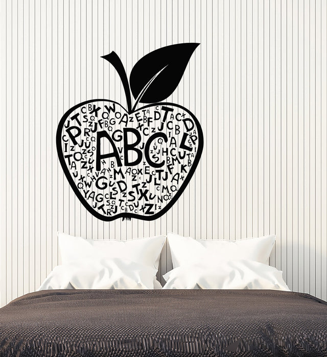 Vinyl Wall Decal Apple Letters Alphabet Decor For School Stickers (3067ig)