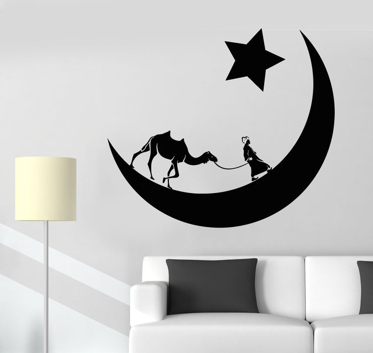Vinyl Wall Decal Arabian Moon Stars Camel Desert Bedouin Stickers Unique Gift (1095ig)