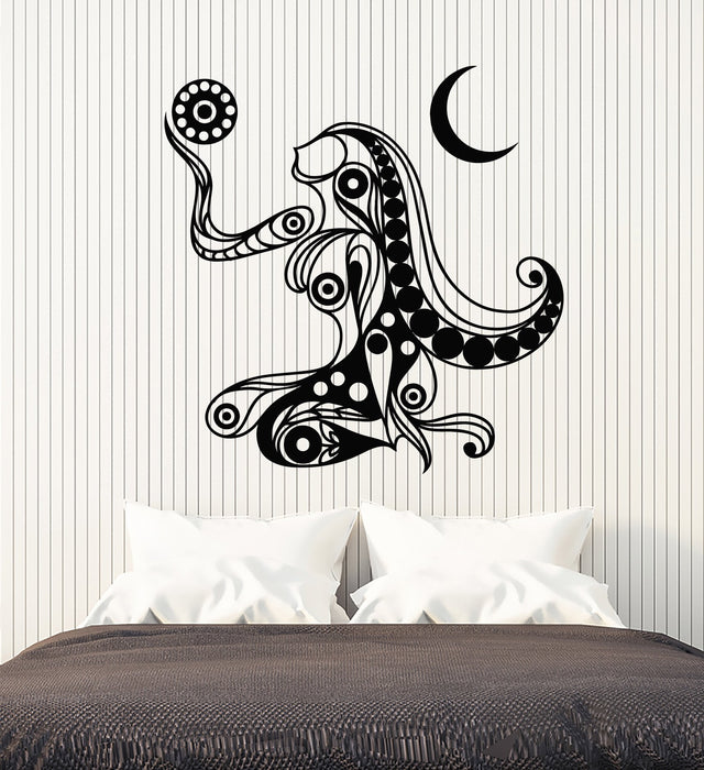Vinyl Wall Decal Art Abstract Woman Ornament Sun Moon Home Interior Stickers (2796ig)