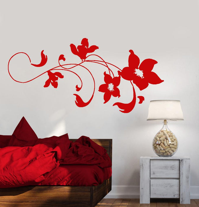 Vinyl Wall Decal Art Beautiful Flowers Bedroom Decoration Stickers Unique Gift (1288ig)
