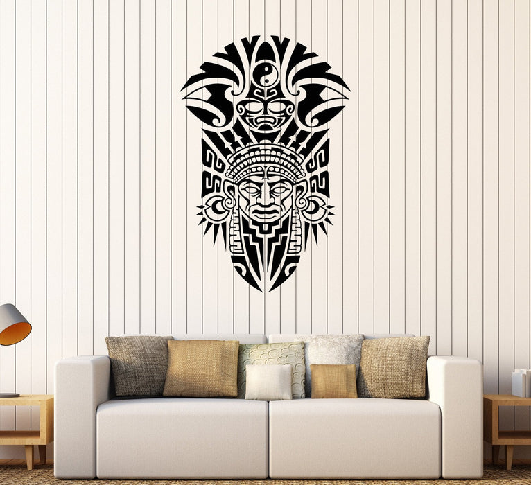 Vinyl Wall Decal Shaman Ancient Tribal Mask Stickers Mural Unique Gift (537ig)