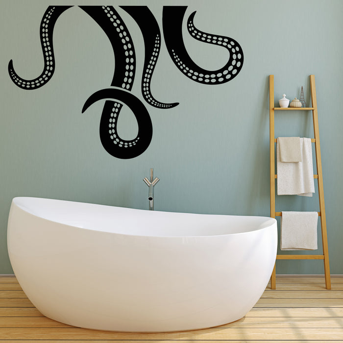 Vinyl Wall Decal Octopus Tentacles Sea Ocean Animal Monster Nautical Bathroom Decor Stickers (4258ig)