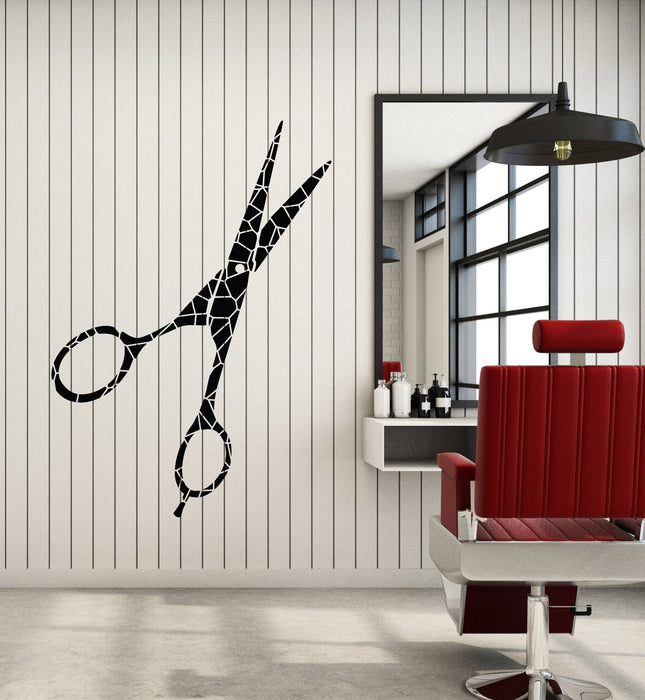 Виниловые наклейки на стену Art Scissors Beauty Hair Salon Парикмахерские наклейки (2961ig)