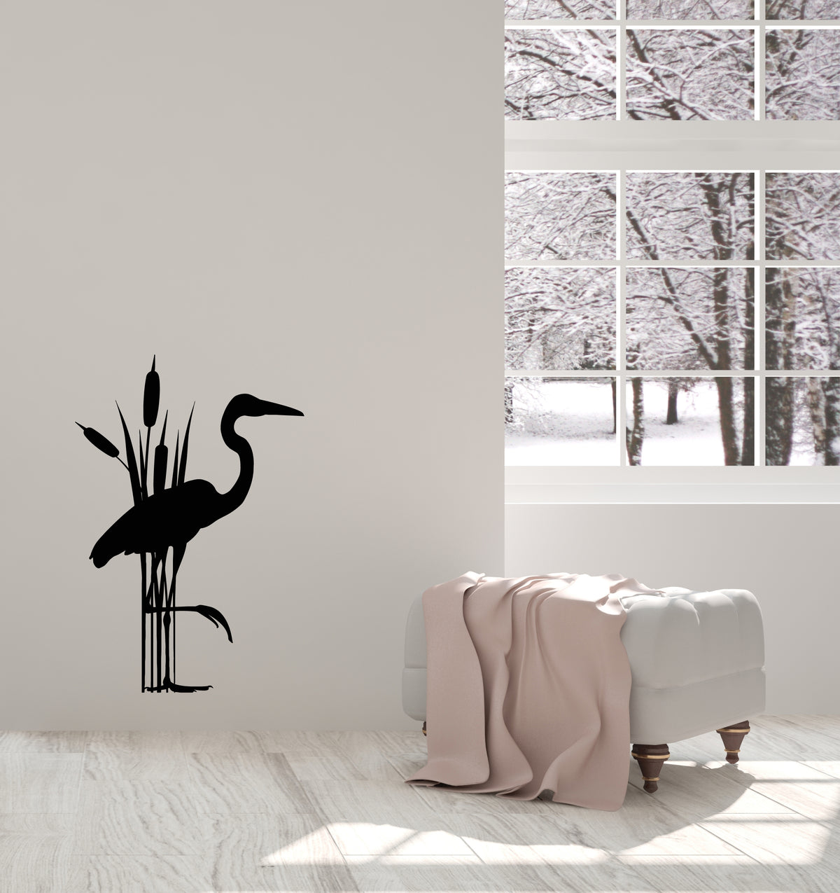 Vinyl Wall Decal Asian Japanese Bird Heron Room Decoration Stickers (3 ...