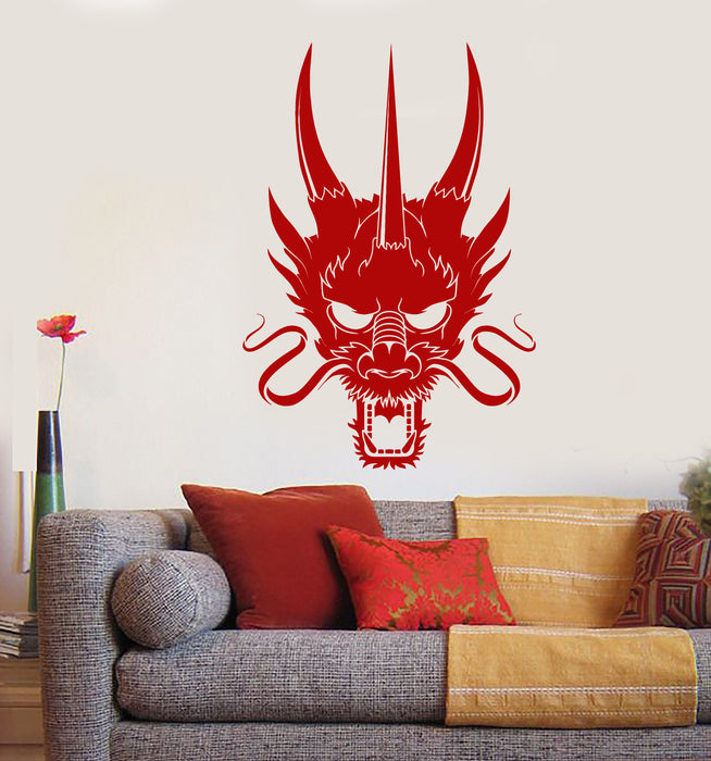 Vinyl Wall Decal Asian Decor Chinese Dragon Head Stickers (3460ig)