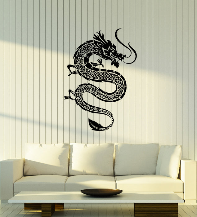 Vinyl Wall Decal Asian Chinese Dragon Ornament Mural Stickers (3497ig)