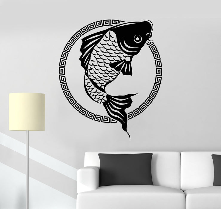 Vinyl Wall Decal Japanese Fish Carp Koi Asian Style Animals Stickers Unique Gift (1561ig)